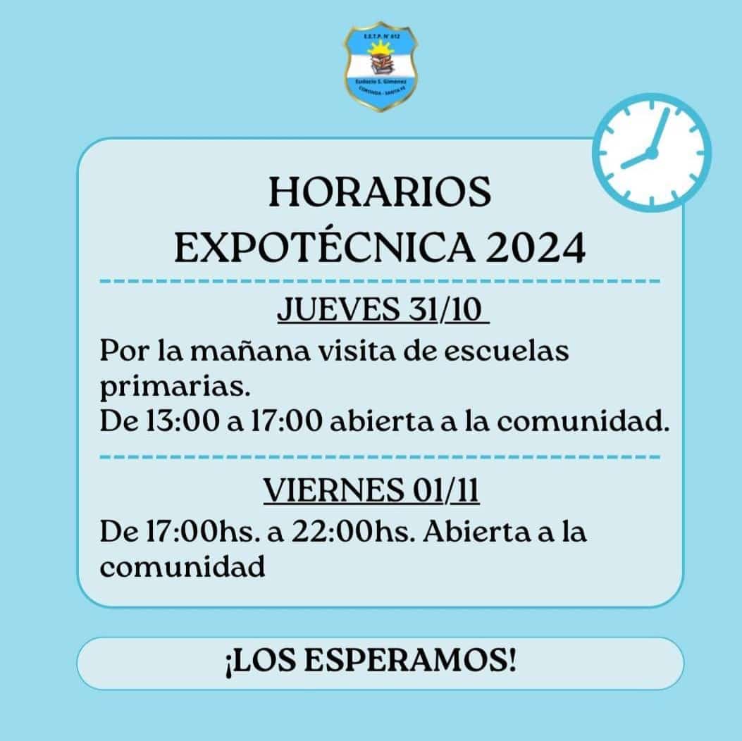 Horarios Expotecnica 2024